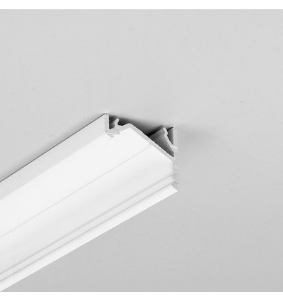 2m aluprofil CORNER16.V2 AC-6/TY - Hvit lakkert, hjørne, LED skinne