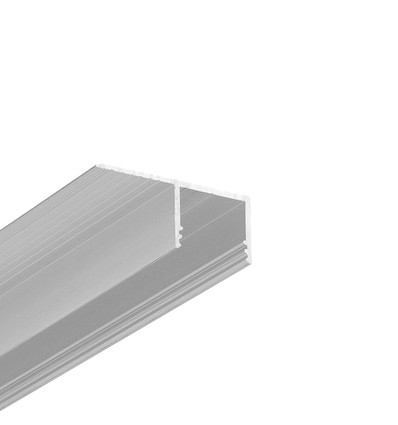 2m aluprofil PLANE14 SIDE BC3 - Ubehandlet aluminium, innsparkling, LED skinne