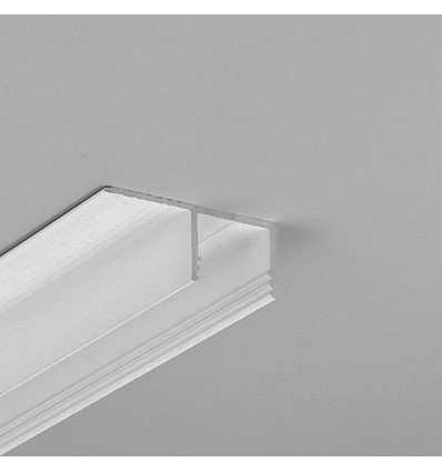 2m aluminiumsprofil PLANE14 SIDE BC3 - Hvit lakkert, innsparkling, LED skinne