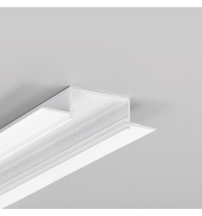 1m aluprofil VARIO30-04 ACDE-9 - Hvit lakkert, innsparkling, LED skinne