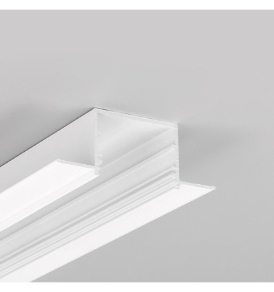 2m aluprofil VARIO30-05 ACDE-9 - Hvit lakkert, innsparkling, LED skinne