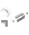 2m aluprofil UNI-TILE12 90DEG C PLUS - Anodisert, flisprofil, LED-skinne