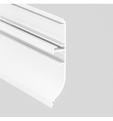 2m aluminiumsprofil SKIRT10 AC2/Q9 - Hvit lakkert