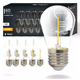 10 stk E27 2W LED-pære - ST14, COB filament, klart glass