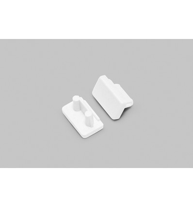 1 stk. Endestykke SLIM8 - Hvit