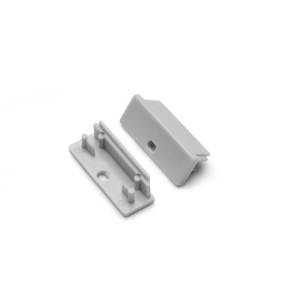 1 stk. Endestykke WIDE24 - Med hull, grå