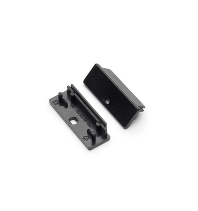 1 stk. Endestykke WIDE24 - Med hull, svart