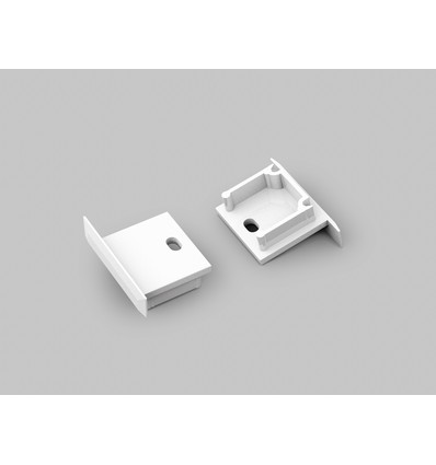 1 stk. Endestykke SMART-IN16-BC3 - Med hull, hvit