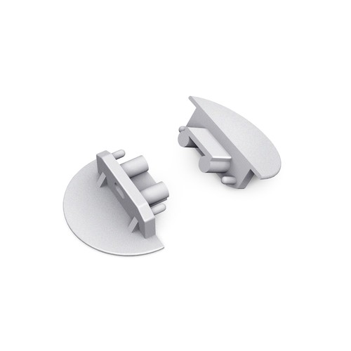 1 stk. Endestykke GROOVE10 GEN2 - Med hull, sølvfarget