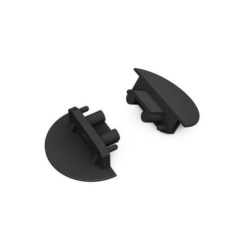 1 stk. Endestykke GROOVE10 GEN2 - Med hull, svart