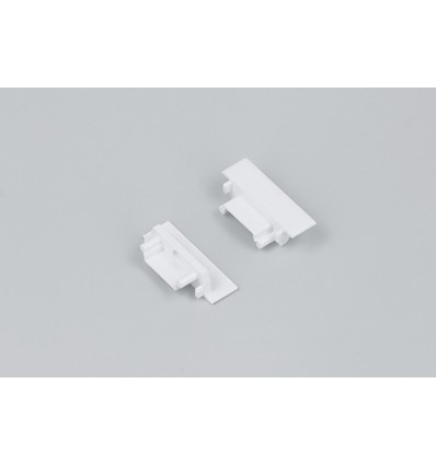 1 stk. Endestykke GROOVE14.V2 - Med hull, hvit