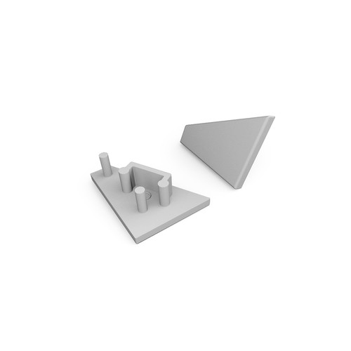 1 stk. Endestykke CORNER10 GEN2 - Grå