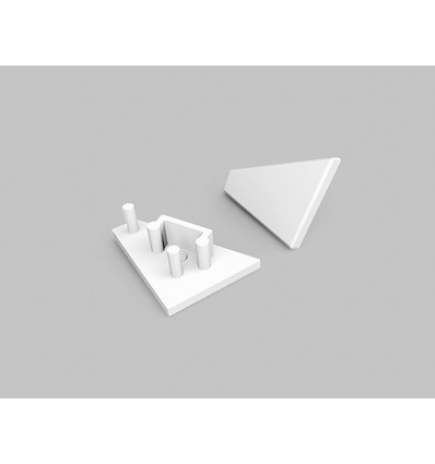 1 stk. Endestykke CORNER10 GEN2 - Hvit