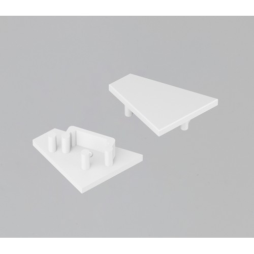 1 stk. Endestykke CORNER12.V2 - Hvit