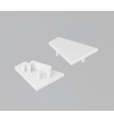 1 stk. Endestykke CORNER12.V2 - Hvit