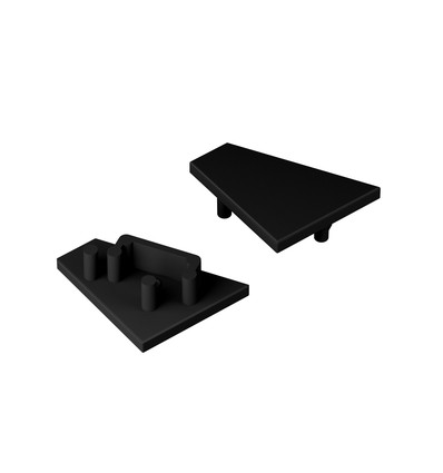1 stk. Endestykke CORNER12.V2 - Svart