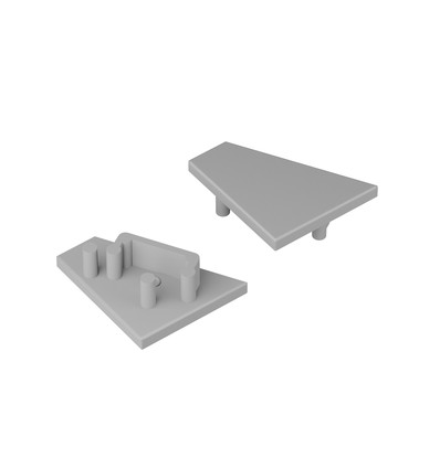 1 stk. Endestykke CORNER12.V2 - Grå