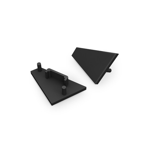 1 stk. Endestykke CORNER14 GEN2 - Svart