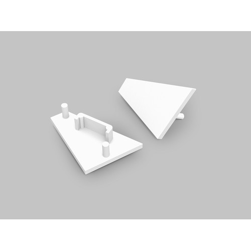 1 stk. Endestykke CORNER14 GEN2 - Hvit