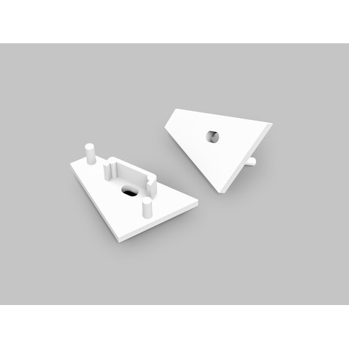 1 stk. Endestykke CORNER14 GEN2 - Med hull endestykke, hvit