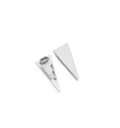 1 stk. Endestykke WALLE12 - Sølvfarget