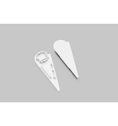 1 stk. Endestykke WALLE12 D - Hvit