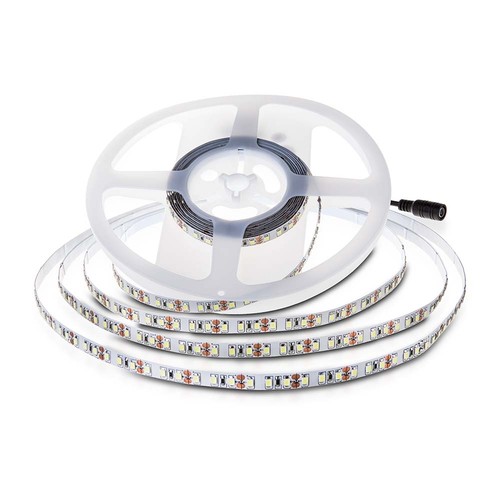 120 LED Stripe Lys 8W/m - 3000K, IP20, 24V, Dobbelt PCB, 10m/Rull