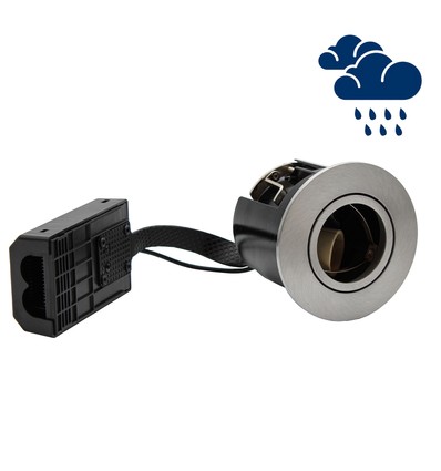 GU10 Downlight Inno88 Utendørs - Børstet rustfritt stål, IP44, godkjent for montering i isolasjon