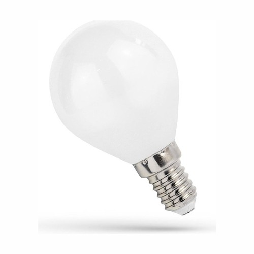 E14 5,5W LED kronepære - G45, filament, matt glass, varm hvit, 300°