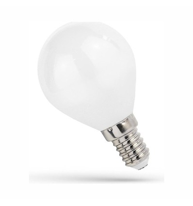 E14 5,5W LED kronepære - G45, filament, matt glass, varm hvit, 300°
