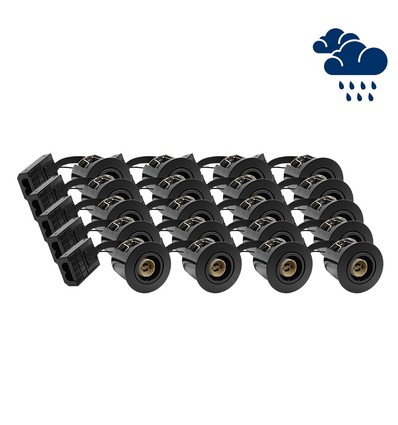 20 stk. GU10 Downlight Inno88 Utendørs - Sort, IP44, godkjent i isolasjon