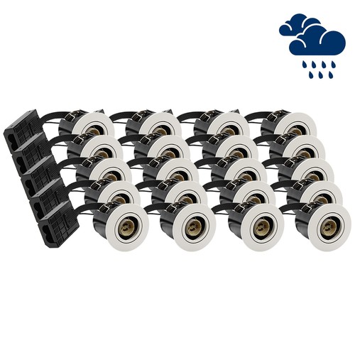 20 stk. GU10 Downlight Inno88 Utendørs - Hvit, IP44, godkjent i isolasjon
