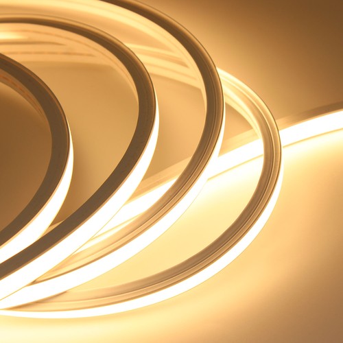 5m AnyCut Neon Flex 10x10 Varm hvit LED strip - 7,5W/m, 12V, Ingen klippeavstand