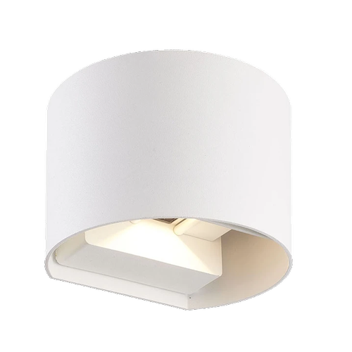 6W Opp/Ned Vegglampe, oval - 3000K varm hvit, justerbar spredning, hvit