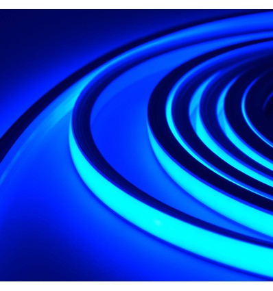 5m AnyCut Neon Flex 10x10 Blå LED strip - 8W/m, 12V, Ingen klippeavstand