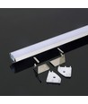 2m hjørneprofil i aluminium til LED strips, sort - Inkl. melkehvitt deksel, 19x19mm, IP20 innendørs