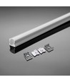 2m hvit aluminiumsprofil til LED strips - Inkl. diffuser, til utenpåliggende montering, IP20