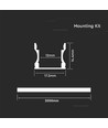 2m hvit aluminiumsprofil til LED strips - Inkl. diffuser, til utenpåliggende montering, IP20