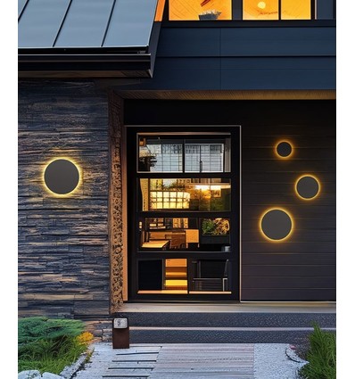 Spectrum Ø25cm CCT vegglampe - 18W, 3 lysfarger, IP44 utendørs, grå, 230V