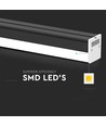 120cm 40W LED lysskinne - 107lm/W, Sort, IP20, IK08, gjennomfortrådet, 4000K