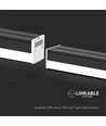 120cm 40W LED lysskinne - 107lm/W, Sort, IP20, IK08, gjennomfortrådet, 4000K