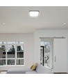 30W LED sensorlampe - IP44, 42x42cm, sort kant, innebygd mikrobølge sensor, 4000K