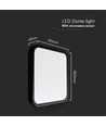 30W LED sensorlampe - IP44, 42x42cm, sort kant, innebygd mikrobølge sensor, 4000K