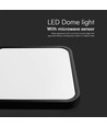 30W LED sensorlampe - IP44, 42x42cm, sort kant, innebygd mikrobølge sensor, 4000K