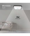 30W LED sensorlampe - IP44, 42x42cm, sort kant, innebygd mikrobølge sensor, 4000K
