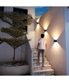 Solcelle vegglampe - IP54, sort, opp/ned, justerbar spredning, skumringssensor