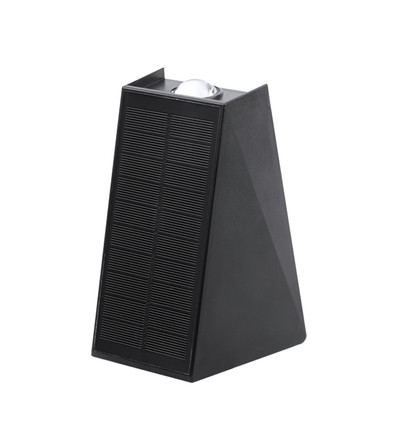Solcelle vegglampe - IP54, sort, opp/ned, skumringssensor