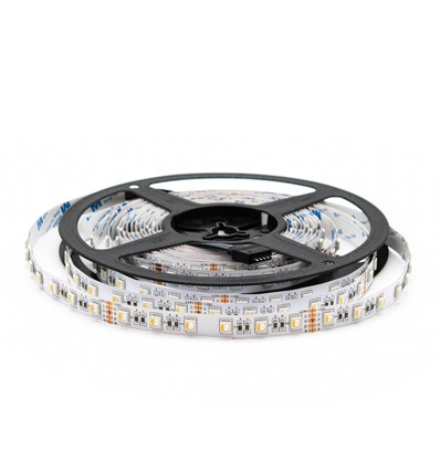 5 meter 12W/m RGB+WW LED-strip - 24V DC, IP20, 60 LED pr. meter