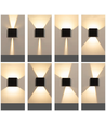 Solcelle vegglampe - IP54, sort, opp/ned, justerbar spredning, skumringssensor