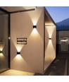 Solcelle vegglampe - IP54, sort, opp/ned, justerbar spredning, skumringssensor